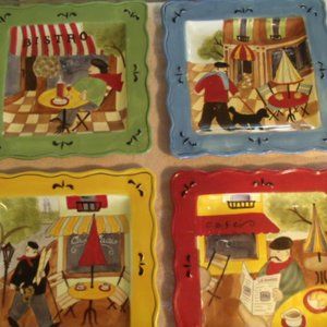 4 Jennifer Brinley 11 1/2" Square Plates
